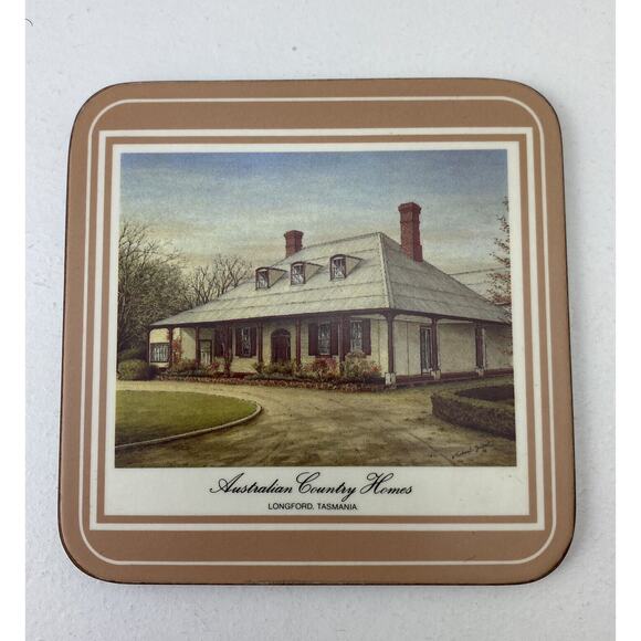 Vintage Pimpernel Acrylic & Cork Coasters - Australian Country Homes - Set of 6 - Picture 8 of 12